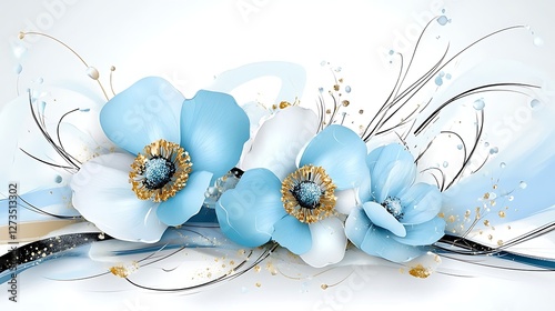 Elegant blue floral design