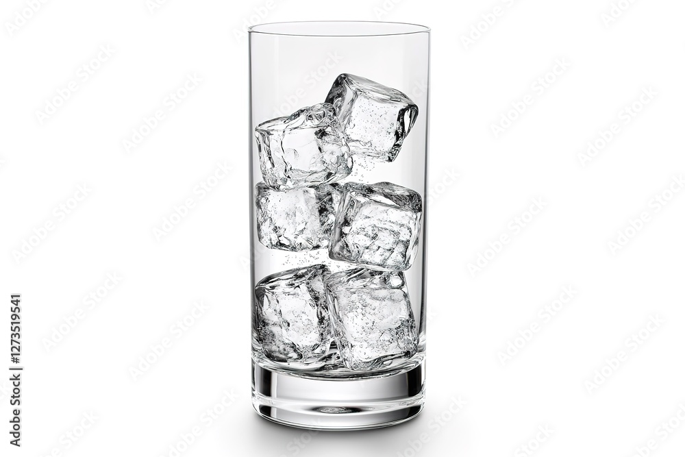 Refreshing Ice Cubes in Tall Glass: Crystal-Clear Chill, Perfect for Summer Cocktails, Mocktails, or Simply a Cool Drink. A visually stunning image, ideal for beverage advertisements, restaurant Refreshing Ice Cubes in Tall Glass: Crystal-Clear Chill, Perfect for Summer Cocktails, Mocktails, or Simply a Cool Drink. A visually stunning image, ideal for beverage advertisements, restaurant