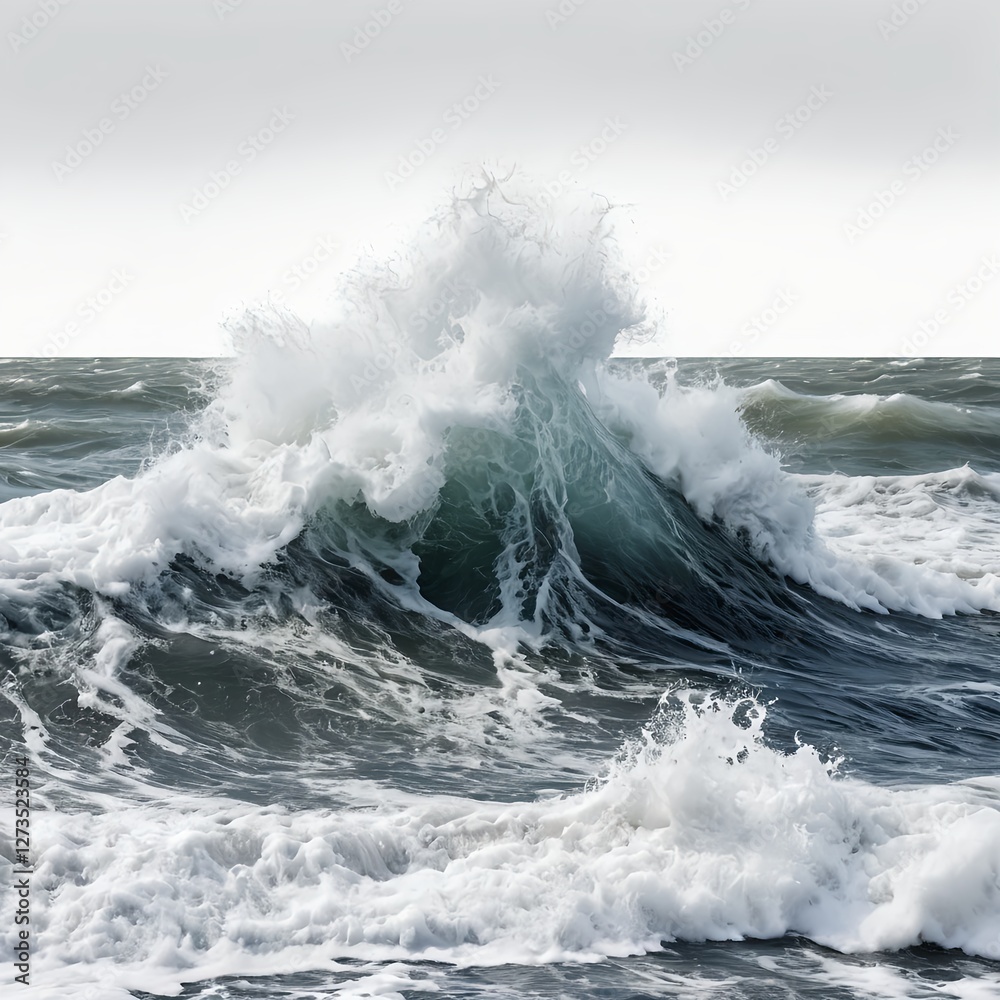 Naklejka premium Powerful Ocean Wave Crashing
