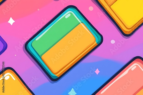 Abstract Colorful Geometric Shapes Pattern Background
