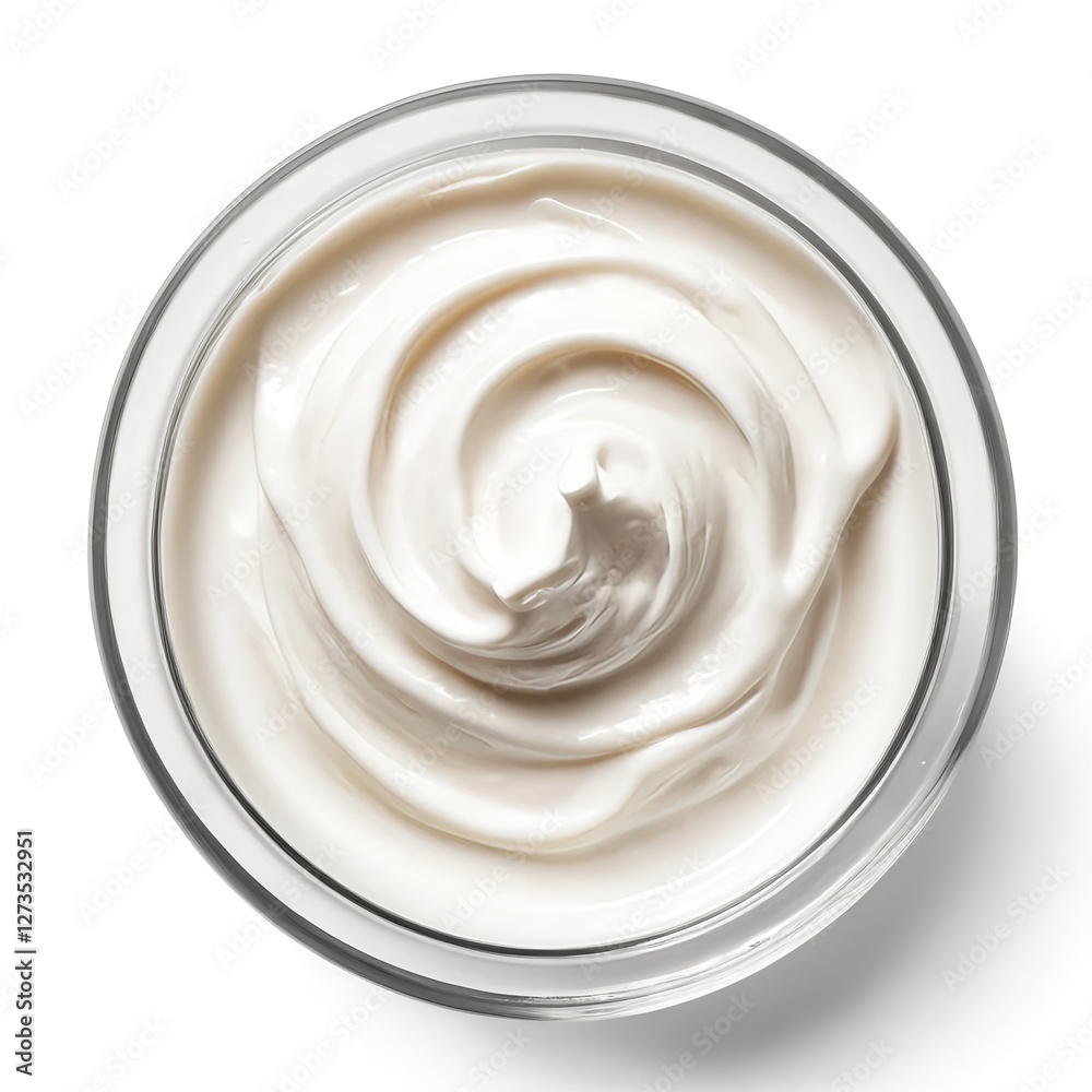 Creamy White Substance in Glass Bowl Creamy White Substance in Glass Bowl