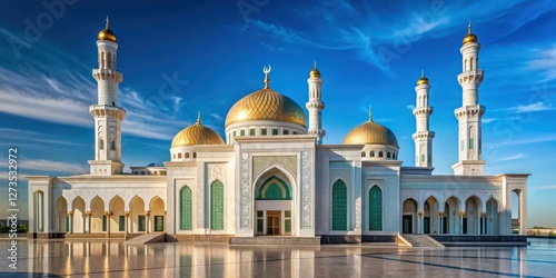 Grand Mosque of Astana's Hazrat Sultan architectural detail, Islamic building, turkmenistan