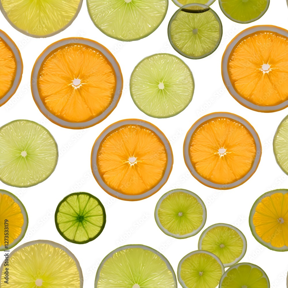 Fototapeta premium Citrus Fruit Slices Pattern