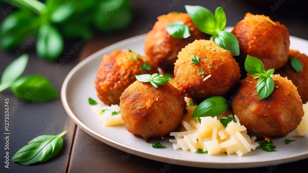 Meatballs on the plate, delicious food and drink, beautiful food Meatballs on the plate, delicious food and drink, beautiful food