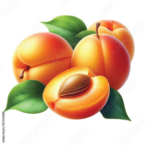 apricots with leaves