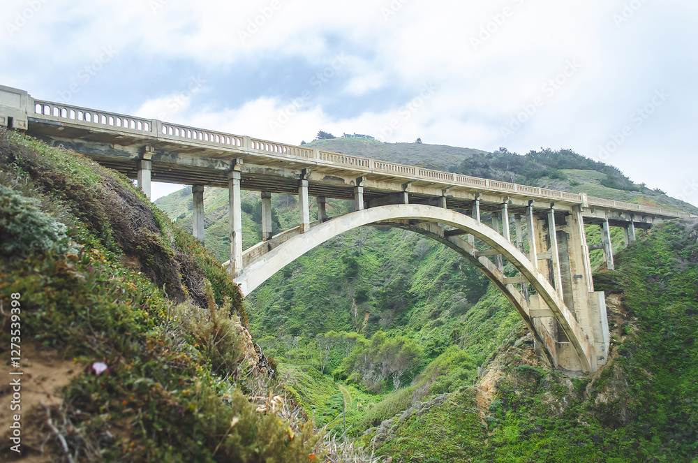Bixby Creek Bridge on Highway in Big Sur, California, USA Bixby Creek Bridge on Highway in Big Sur, California, USA
