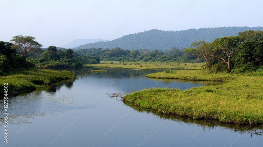 Serene River Landscape Serene River Landscape