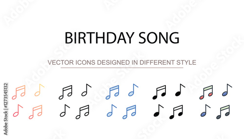 Birthday Song icon design with white background stock illustration