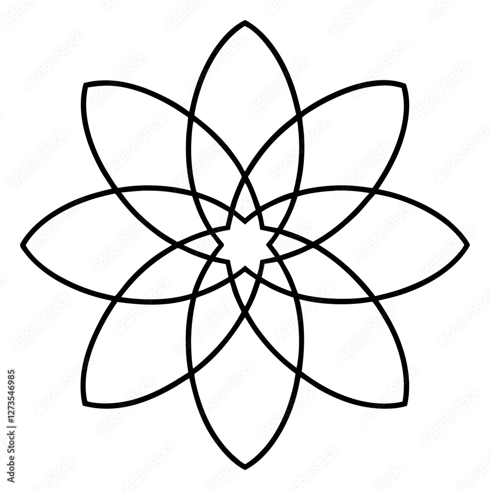 Minimalist Cosmos Flower Mandala Line Art Vector Minimalist Cosmos Flower Mandala Line Art Vector