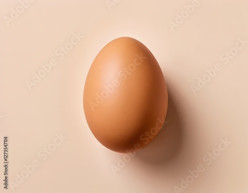Wallpaper Mural Single Brown Egg on Beige Background Torontodigital.ca