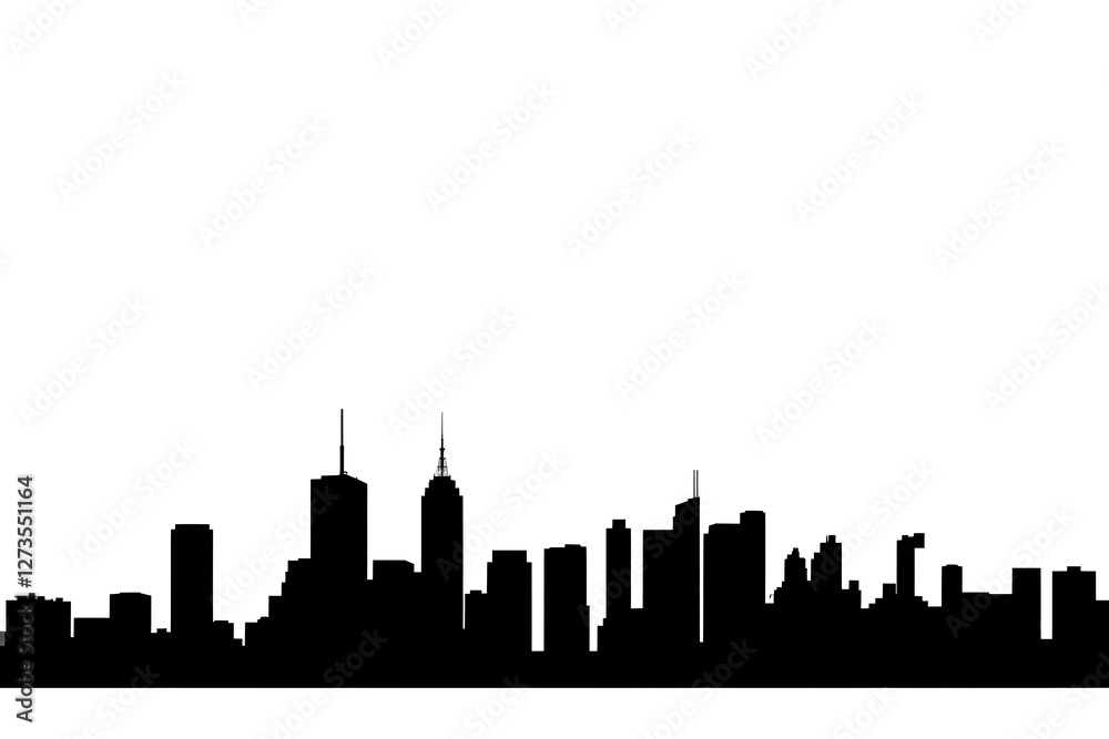 Fototapeta premium Black cities silhouette collection.