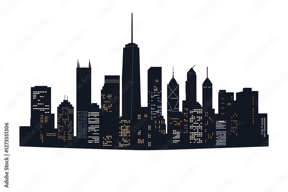 Naklejka premium Black cities silhouette collection.