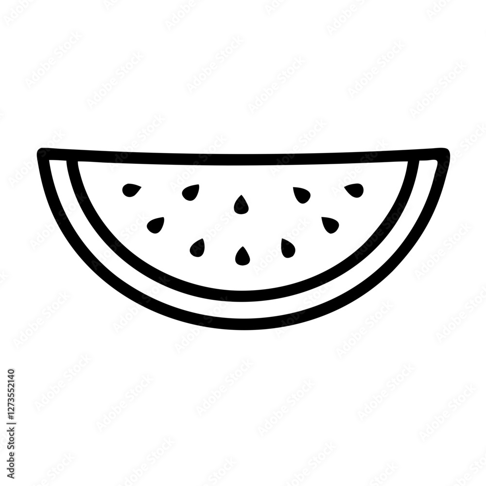 Watermelon icon on transparent background, food concept Watermelon icon on transparent background, food concept