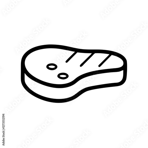 Steak icon on transparent background, food concept