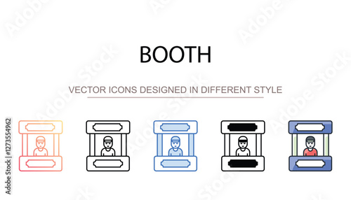 Booth icon design with white background stock illustration
