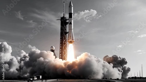 Rocket Launch with Powerful Smoke Trail | Igniting the Sky Rocket Launch in Action