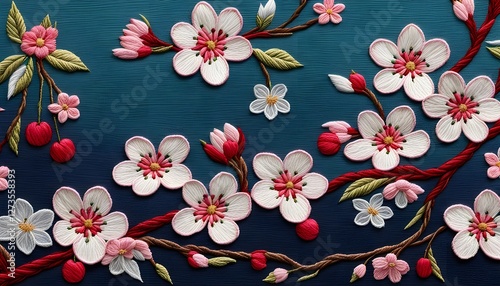 Beautiful Spring Blossom Embroidery Art