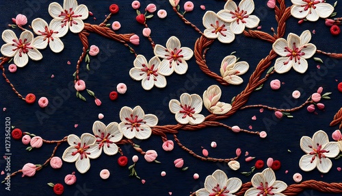 Beautiful Spring Blossom Embroidery Art