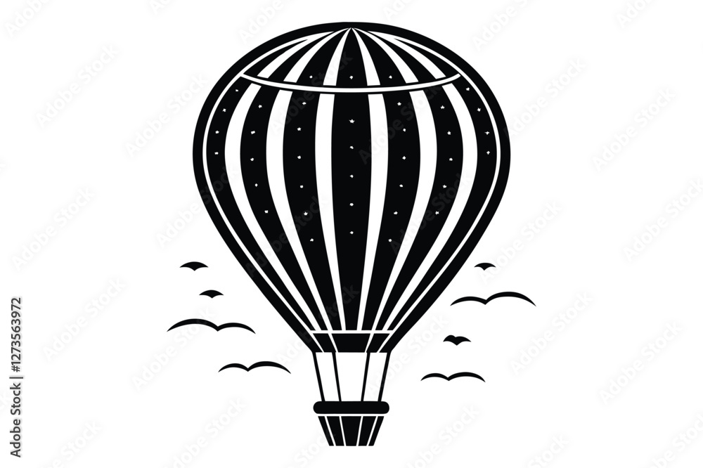 Obraz premium hot air balloon silhouette vector illustration