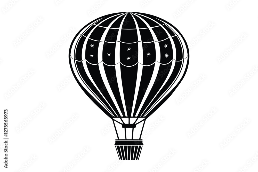 Naklejka premium hot air balloon silhouette vector illustration