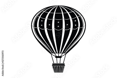 hot air balloon silhouette vector illustration
