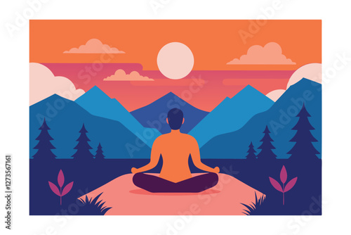 yoga meditation in the mountains
