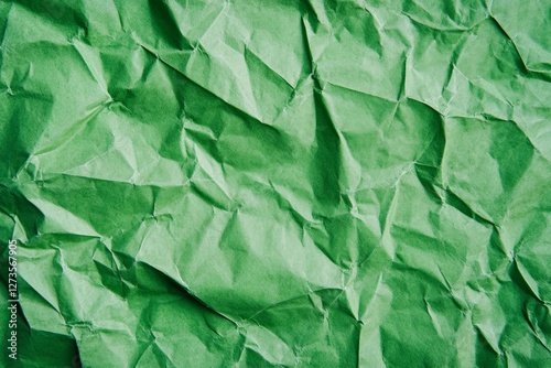 Wallpaper Mural Green crumpled paper macro close-up abstract texture. Artificial Intelligence Torontodigital.ca