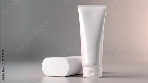 3d render of Cosmetic Cream Tube 100ml Packaging with blank label