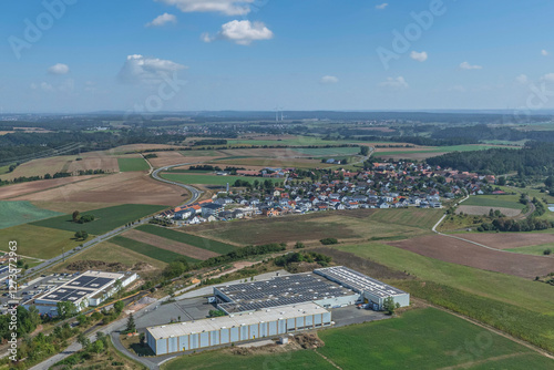 Ausblick auf Markt Erlbach auf der Frankenhöhe in Mittelfranken photo