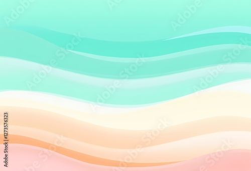Wallpaper Mural Pastel Abstract Waves Depicting Gentle Fluidity and Gradual Color Shifts Torontodigital.ca