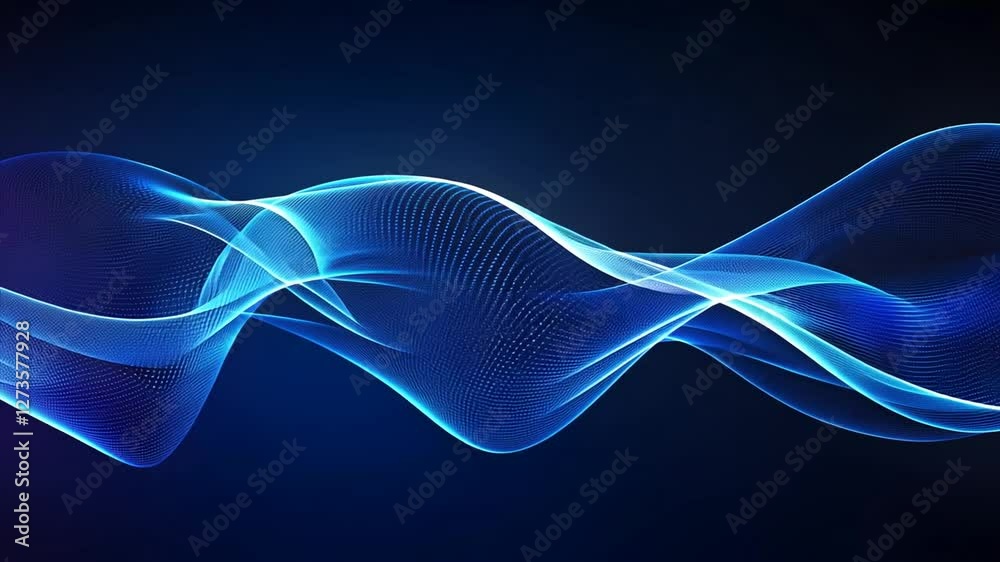 Abstract blue wave patterns on a dark background