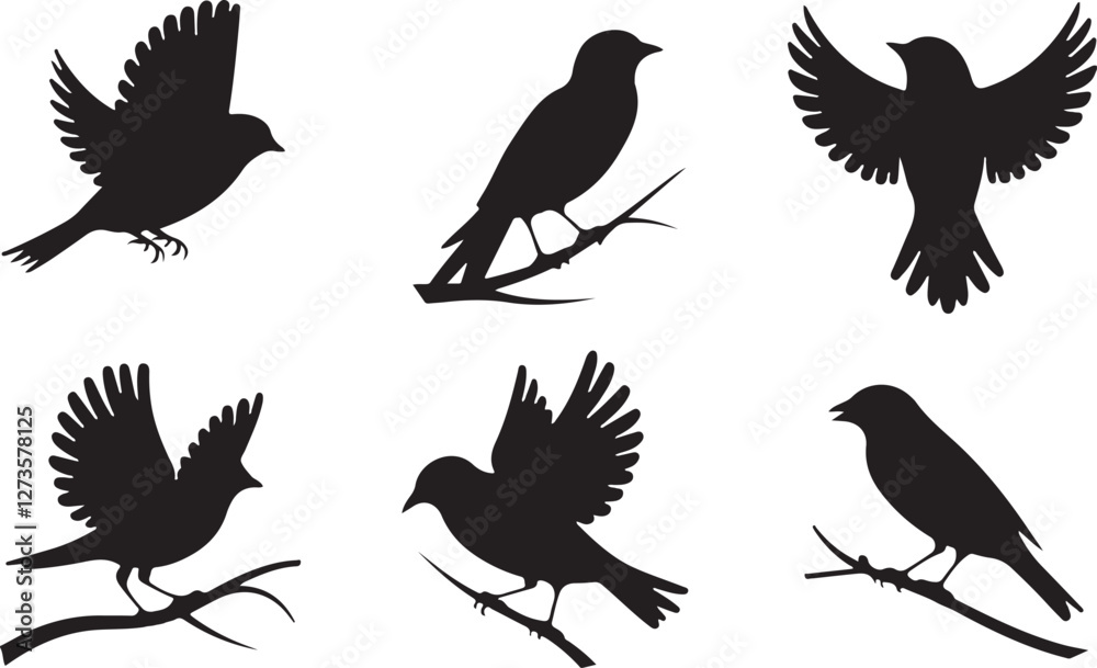 Sparrow silhouettes Sparrow silhouettes