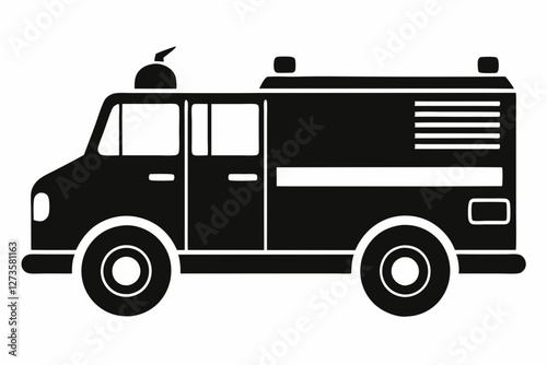 Modern Fire Truck Line Illustration