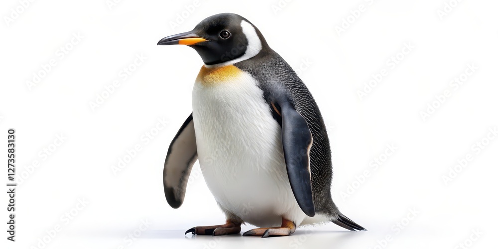 Naklejka premium King Penguin on White Background