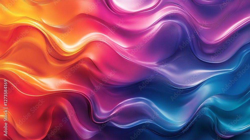 Fototapeta premium Futuristic pattern is so elegant with rich color and undulating waves, abstract forms create visually stunning and dynamic composition