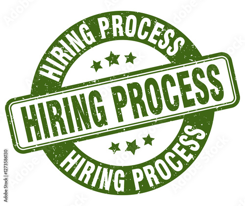 hiring process stamp. hiring process label. round grunge sign