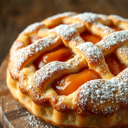 Golden flaky crust pasta flora apricot  photo