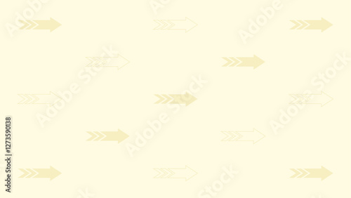 Light yellow background with small arrows pointing to the right. Moving forward, progress and evolution concept.