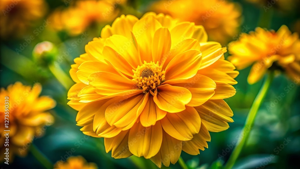 Close-up Vibrant Yellow Flower Garden Bloom Macro Photography Close-up Vibrant Yellow Flower Garden Bloom Macro Photography