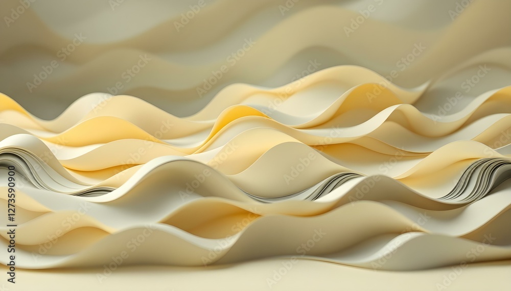Obraz premium Ondas de papel amarillo, Foto de estudio