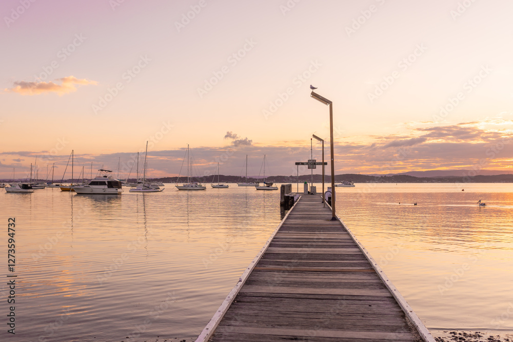 The Belmont Jetty on Lake Macquarie at sunset The Belmont Jetty on Lake Macquarie at sunset