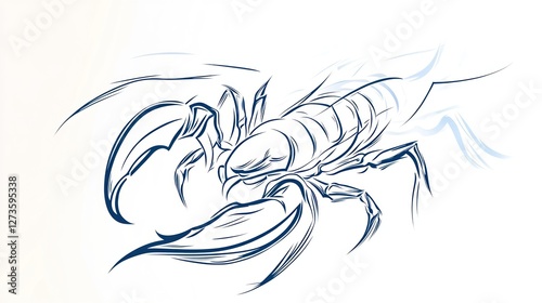 Stylized scorpion line art illustration. photo