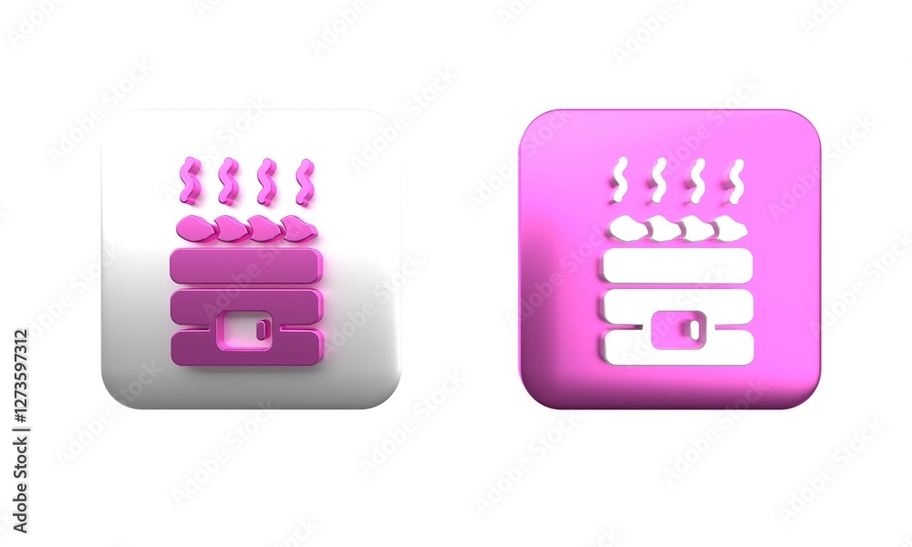 Φωτογραφία Colorful Hot sauna stones icon isolated on white background