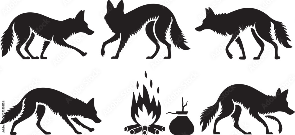 Obraz premium Coyote silhouettes