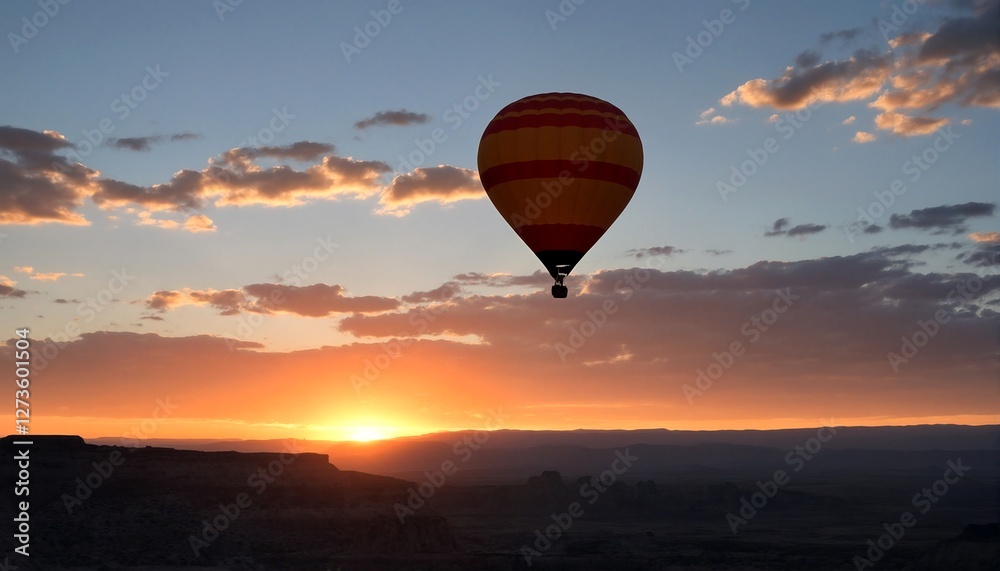 Fototapeta premium hot air balloon at sunrise.