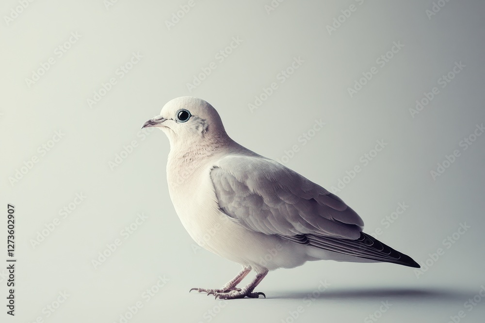 Beautiful and detailed photograph of a dove against a plain backdrop Beautiful and detailed photograph of a dove against a plain backdrop