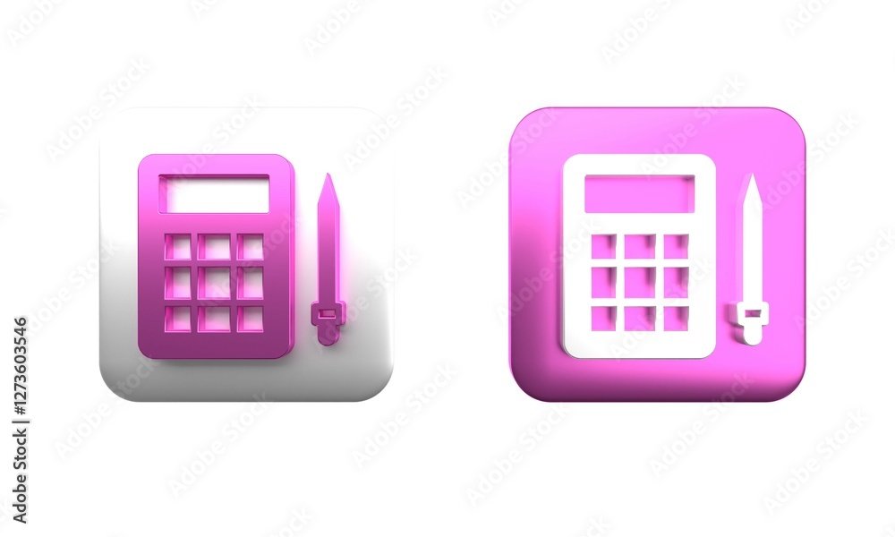 Colorful Bingo card with lucky numbers icon isolated on white background. Square button. 3D render illustration Colorful Bingo card with lucky numbers icon isolated on white background. Square button. 3D render illustration