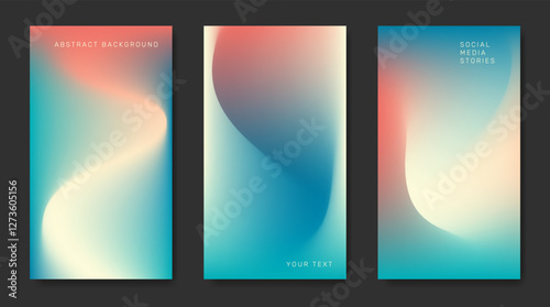 Three backgrounds with colorful abstract gradients. For posters, banners, covers, etc.