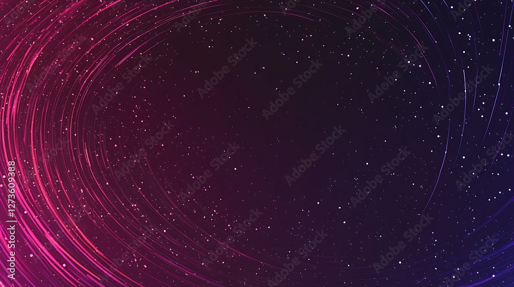Naklejka premium Abstract swirling cosmic nebula with pink and purple light streaks