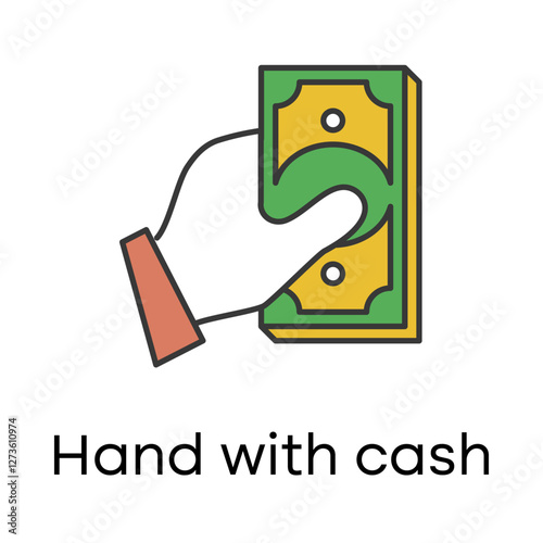 Hand with Cash – Representation of Physical Currency Exchange